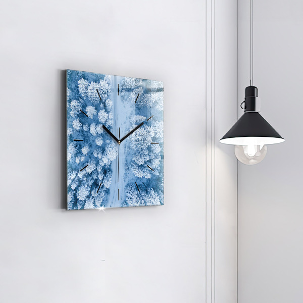 Wanduhr quadratisch Wald aus einer Drohne