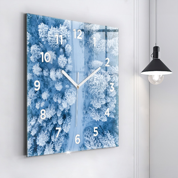 Wanduhr quadratisch Wald aus einer Drohne