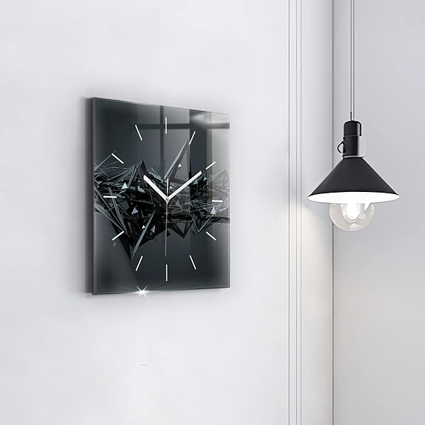 Wanduhr quadratisch mit motiv Schwarze Abstraktion