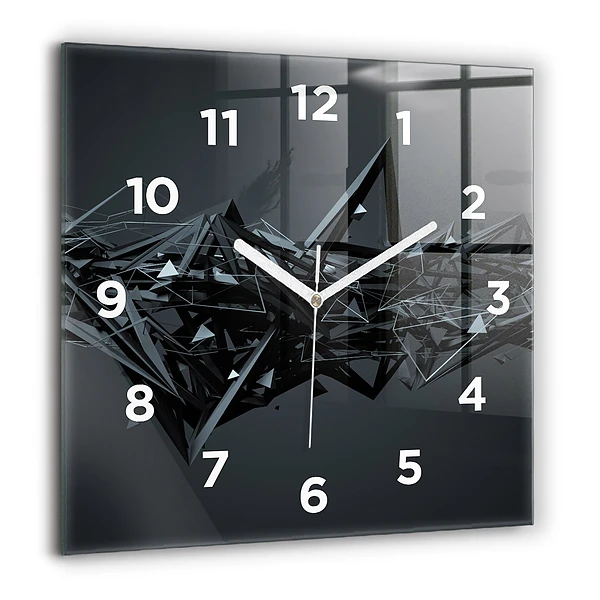 Wanduhr quadratisch mit motiv Schwarze Abstraktion
