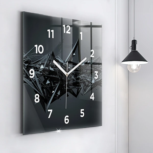 Wanduhr quadratisch mit motiv Schwarze Abstraktion
