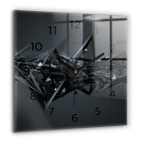 Wanduhr quadratisch mit motiv Schwarze Abstraktion
