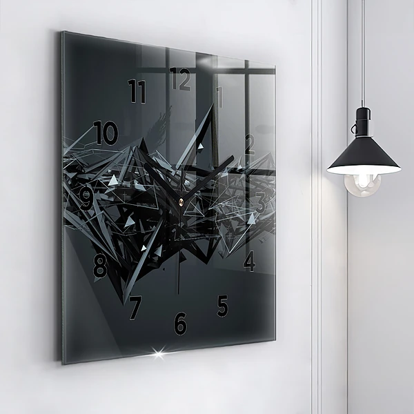 Wanduhr quadratisch mit motiv Schwarze Abstraktion