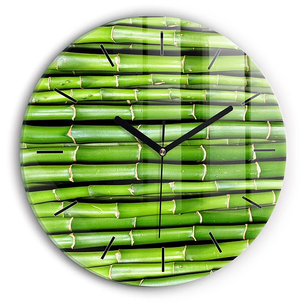 Wanduhr rund mit motiv Asiatischer Bambus