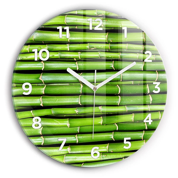 Wanduhr rund mit motiv Asiatischer Bambus