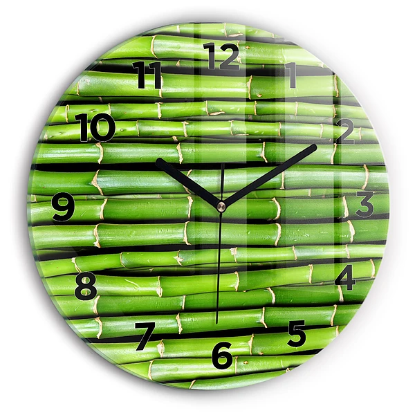 Wanduhr rund mit motiv Asiatischer Bambus