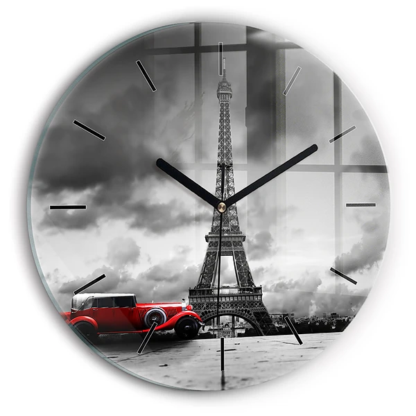Wanduhr rund Effelturm Paris
