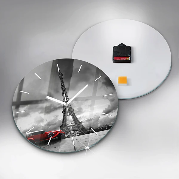 Wanduhr rund Effelturm Paris
