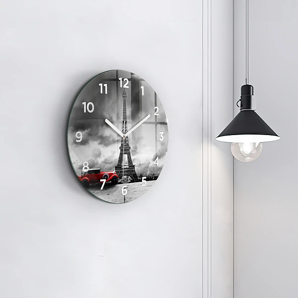 Wanduhr rund Effelturm Paris