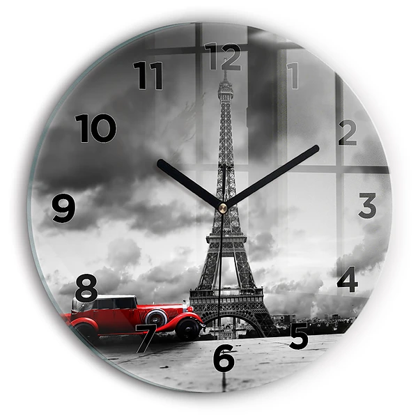 Wanduhr rund Effelturm Paris