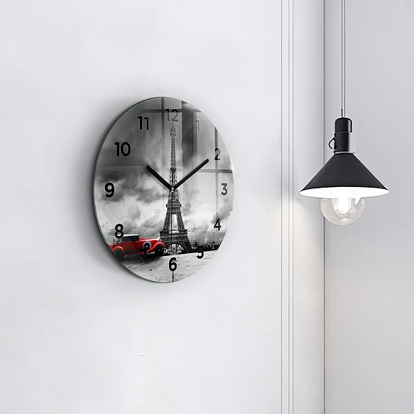Wanduhr rund Effelturm Paris