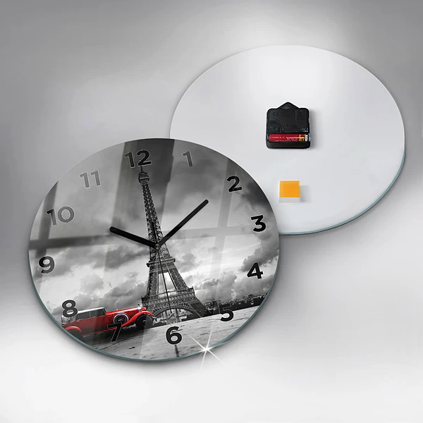 Wanduhr rund Effelturm Paris
