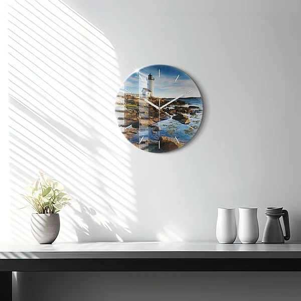 Wanduhr rund mit motiv Annisquam-Leuchtturm