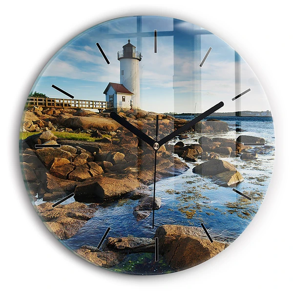 Wanduhr rund mit motiv Annisquam-Leuchtturm