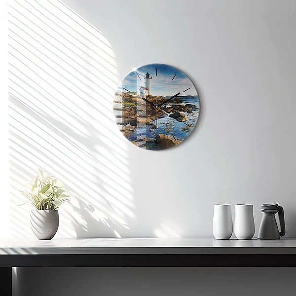 Wanduhr rund mit motiv Annisquam-Leuchtturm