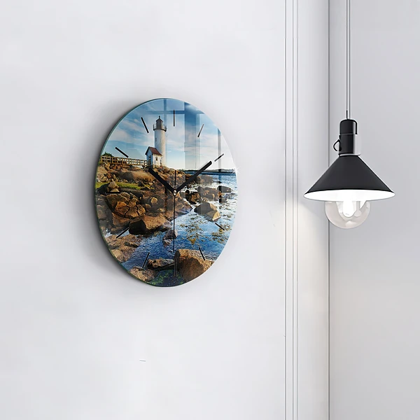 Wanduhr rund mit motiv Annisquam-Leuchtturm