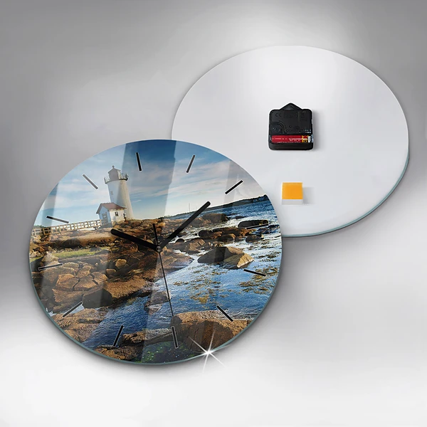 Wanduhr rund mit motiv Annisquam-Leuchtturm