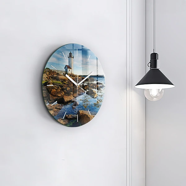Wanduhr rund mit motiv Annisquam-Leuchtturm
