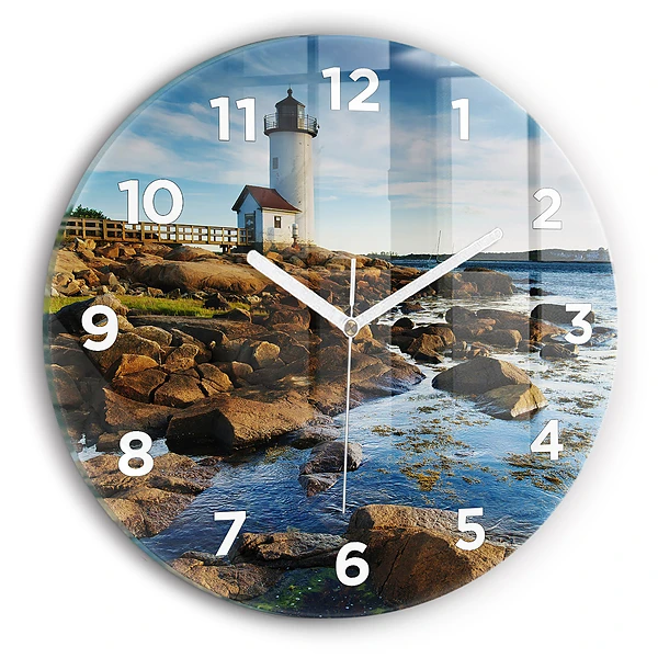 Wanduhr rund mit motiv Annisquam-Leuchtturm