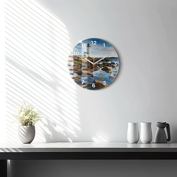 Wanduhr rund mit motiv Annisquam-Leuchtturm