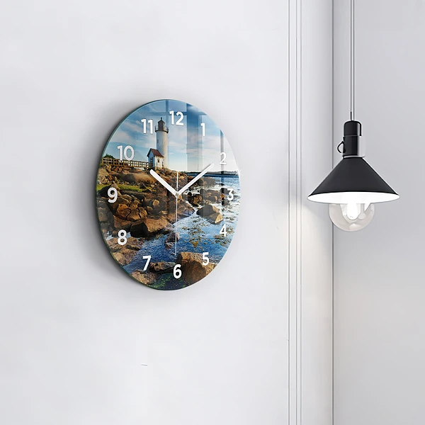 Wanduhr rund mit motiv Annisquam-Leuchtturm