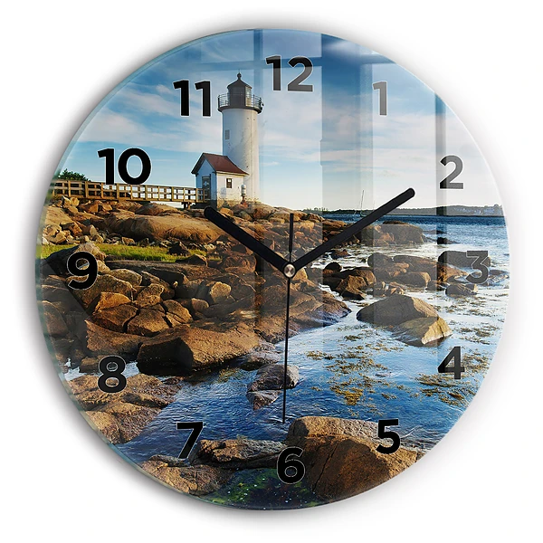 Wanduhr rund mit motiv Annisquam-Leuchtturm