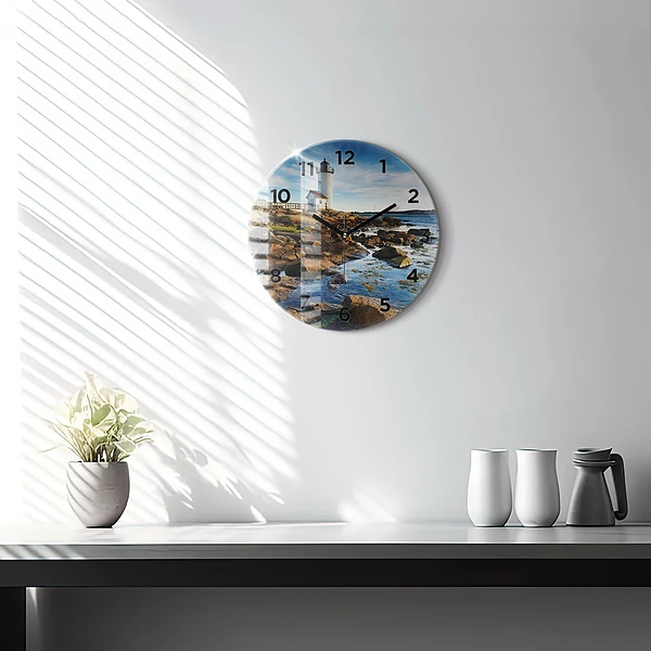Wanduhr rund mit motiv Annisquam-Leuchtturm