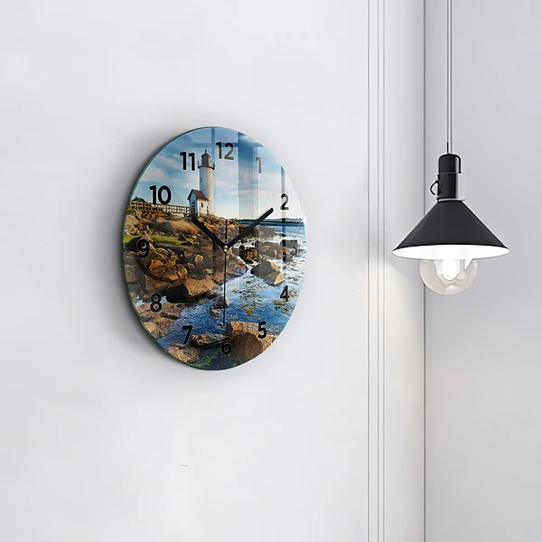 Wanduhr rund mit motiv Annisquam-Leuchtturm