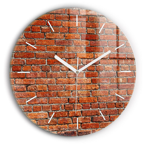 Wanduhr rund mit motiv Alte Backsteinmauer