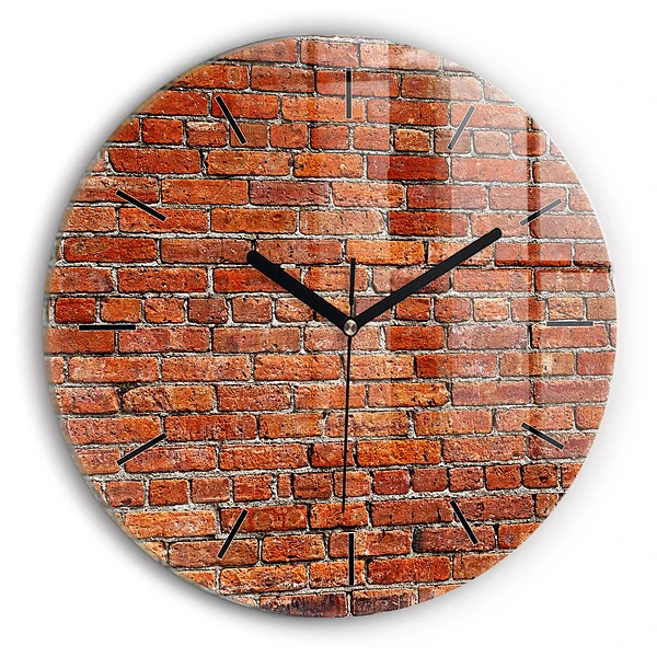 Wanduhr rund mit motiv Alte Backsteinmauer