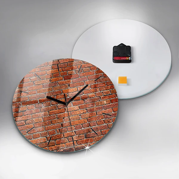 Wanduhr rund mit motiv Alte Backsteinmauer