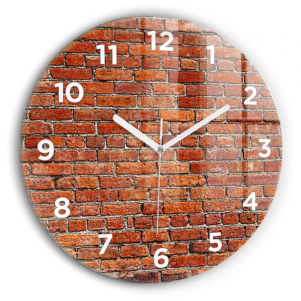 Wanduhr rund mit motiv Alte Backsteinmauer