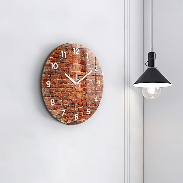 Wanduhr rund mit motiv Alte Backsteinmauer
