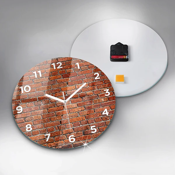 Wanduhr rund mit motiv Alte Backsteinmauer