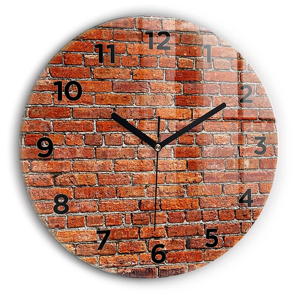 Wanduhr rund mit motiv Alte Backsteinmauer