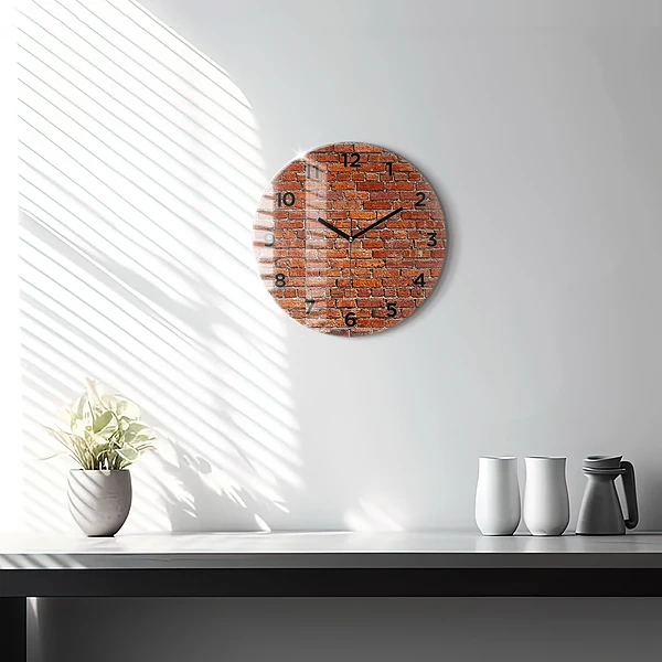 Wanduhr rund mit motiv Alte Backsteinmauer