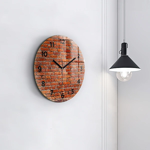 Wanduhr rund mit motiv Alte Backsteinmauer