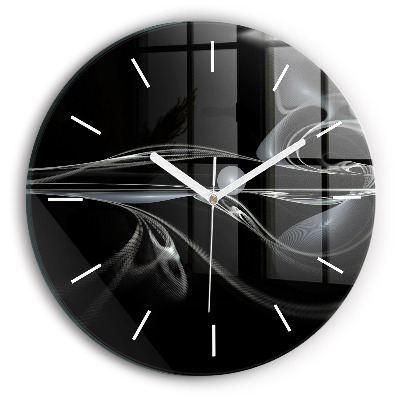 Wanduhr glas rund Abstrakter Rauch