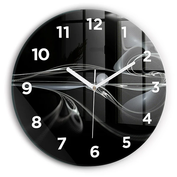 Wanduhr glas rund Abstrakter Rauch