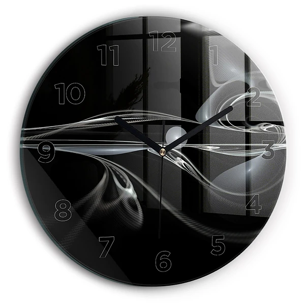 Wanduhr glas rund Abstrakter Rauch