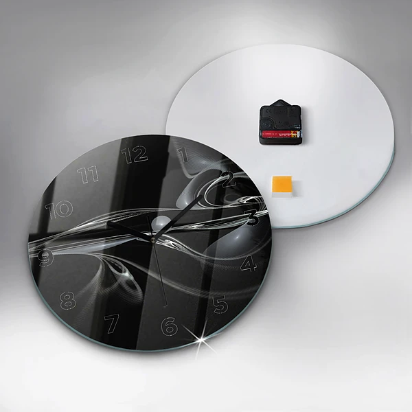 Wanduhr glas rund Abstrakter Rauch