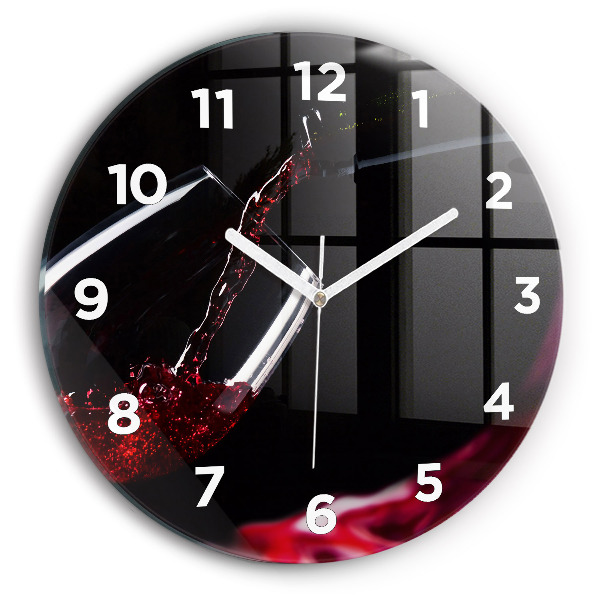 Wanduhr rund Rotwein