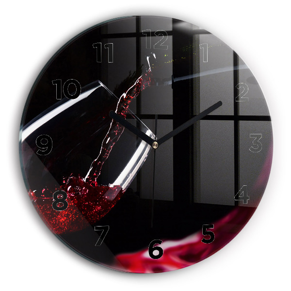 Wanduhr rund Rotwein