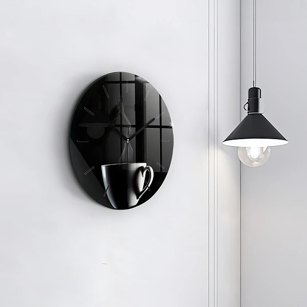 Wanduhr rund mit motiv Tasse Kaffee