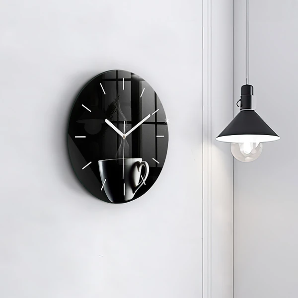 Wanduhr rund mit motiv Tasse Kaffee