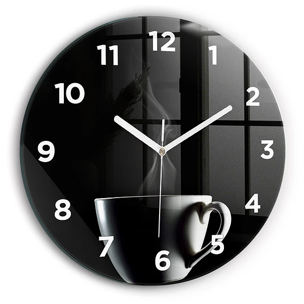 Wanduhr rund mit motiv Tasse Kaffee