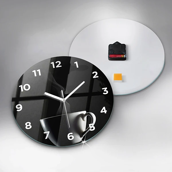 Wanduhr rund mit motiv Tasse Kaffee