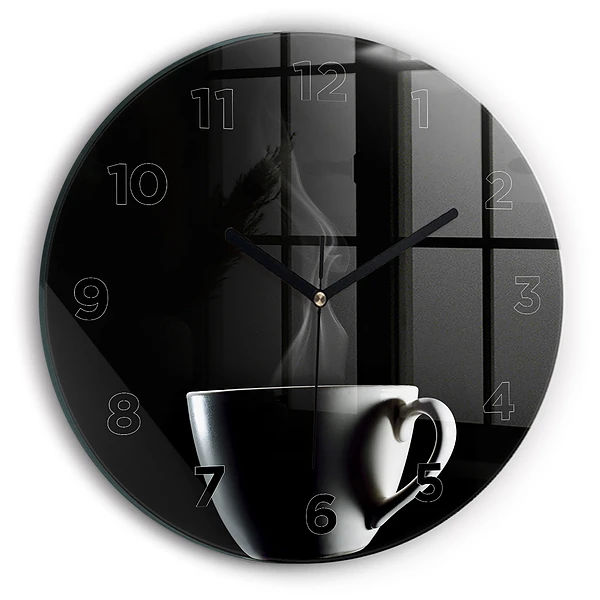 Wanduhr rund mit motiv Tasse Kaffee