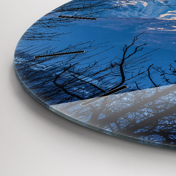 Wanduhr glas rund Aussicht auf die Berge