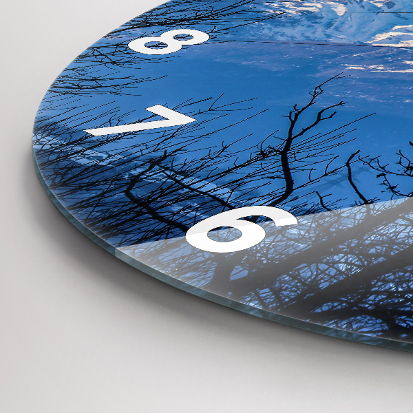 Wanduhr glas rund Aussicht auf die Berge